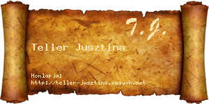 Teller Jusztina névjegykártya